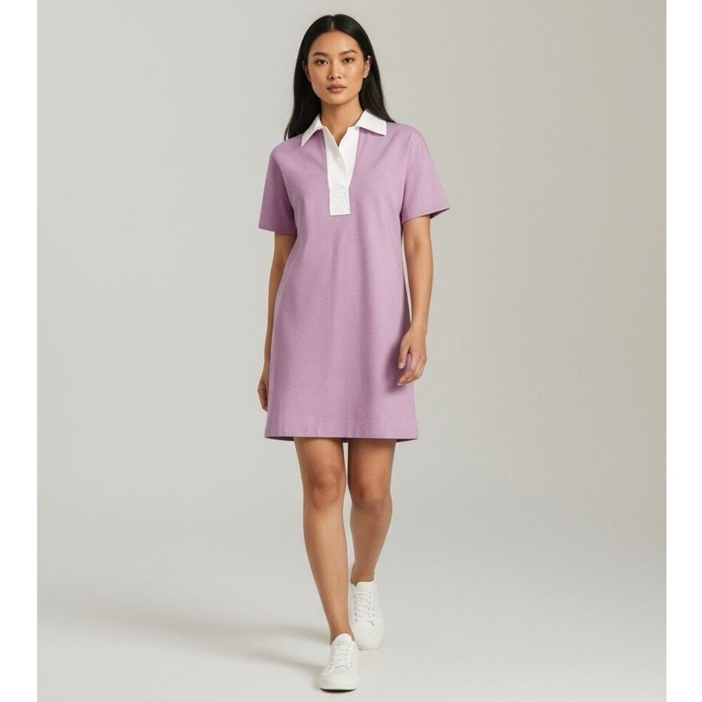 Everlane Women's Organic Cotton Polo Dress Short Sleeve Mauve Purple Size XS NWT